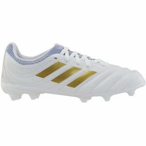 NWT MISSING INSOLES Adidas Boys Copa White w Gold 19.3 Firm Ground Soccer Cleats